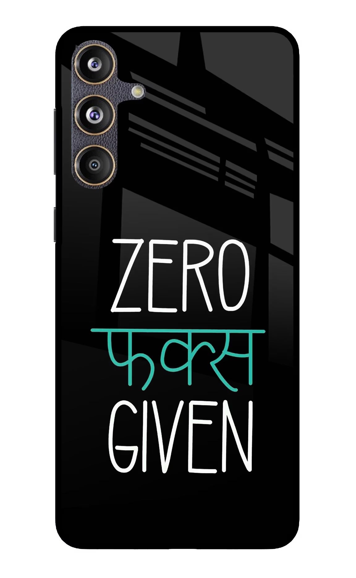 Zero Fucks Given Samsung F55 5G Glass Case Back Cover by Casekaro