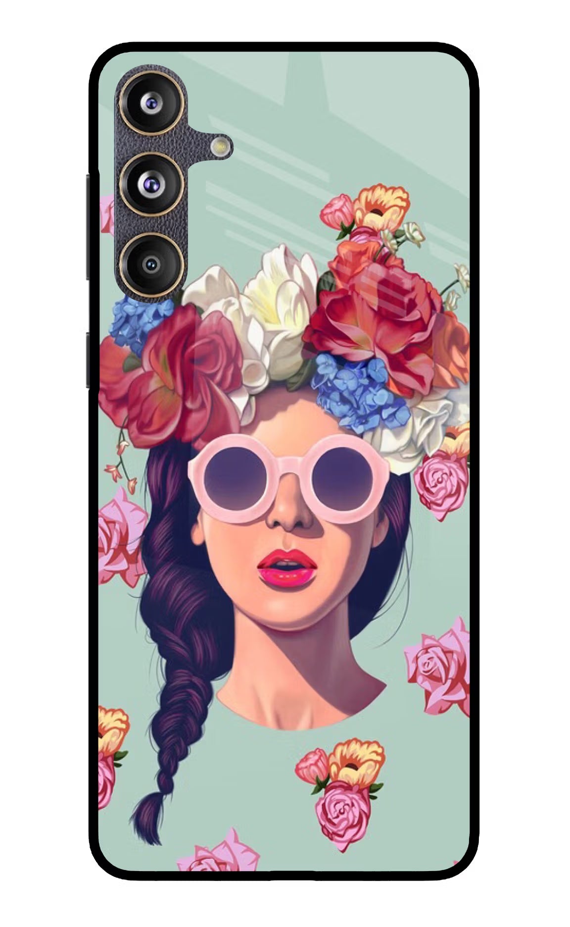 Pretty Girl Samsung F55 5G Glass Case Back Cover by Casekaro