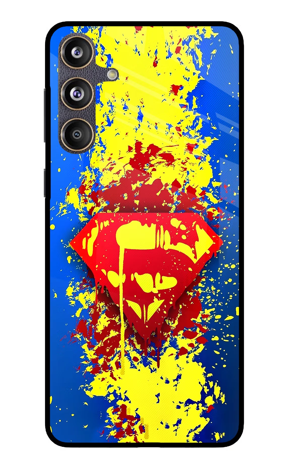 Superman logo Samsung F55 5G Glass Case Back Cover by Casekaro