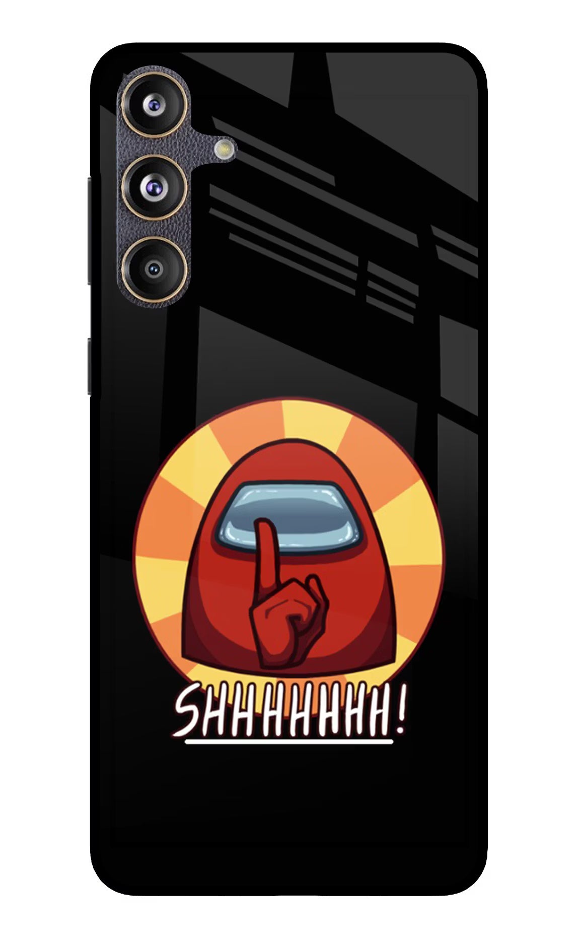 Among Us Shhh! Samsung F55 5G Glass Case Back Cover by Casekaro