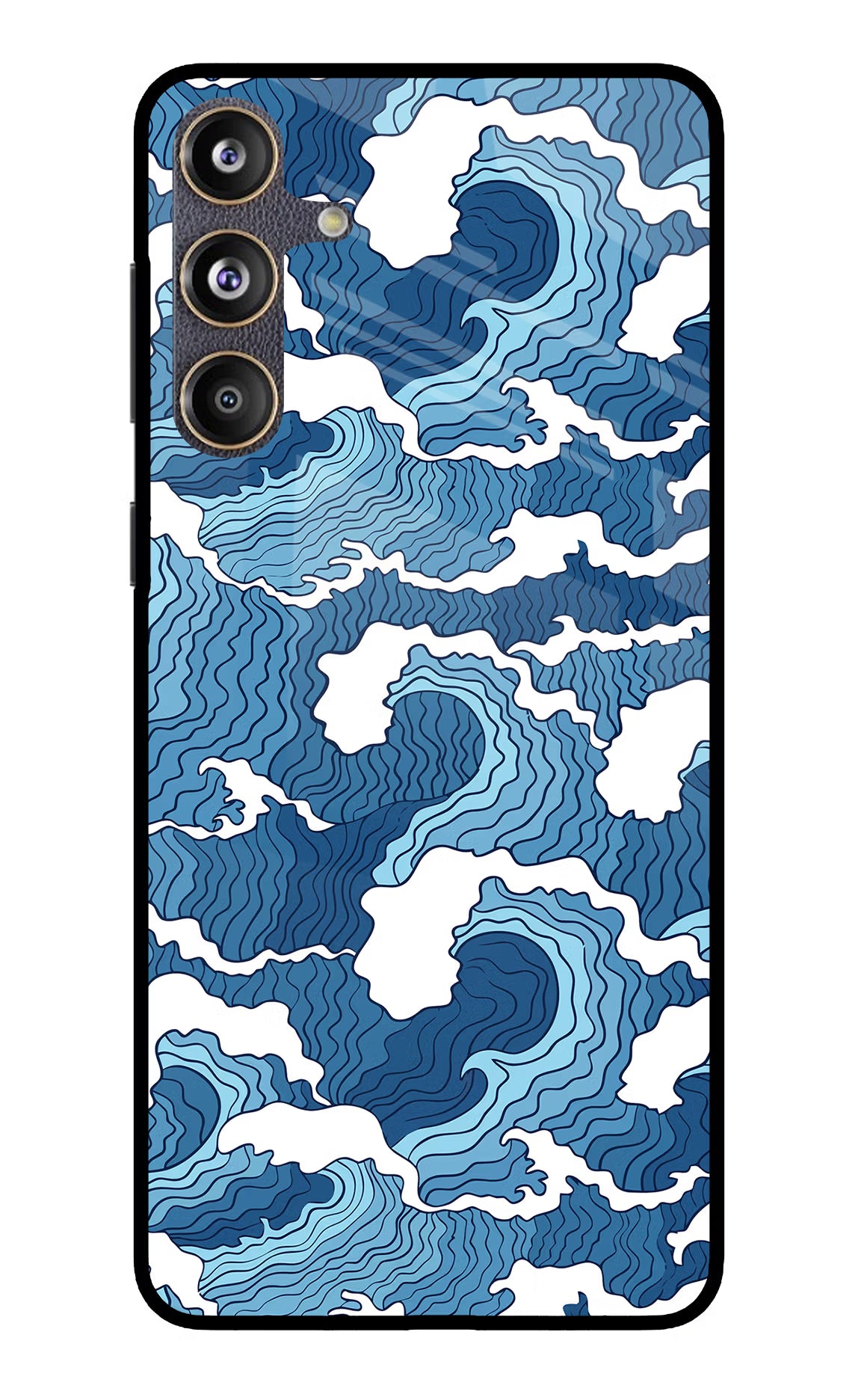 Blue Waves Samsung F55 5G Glass Case