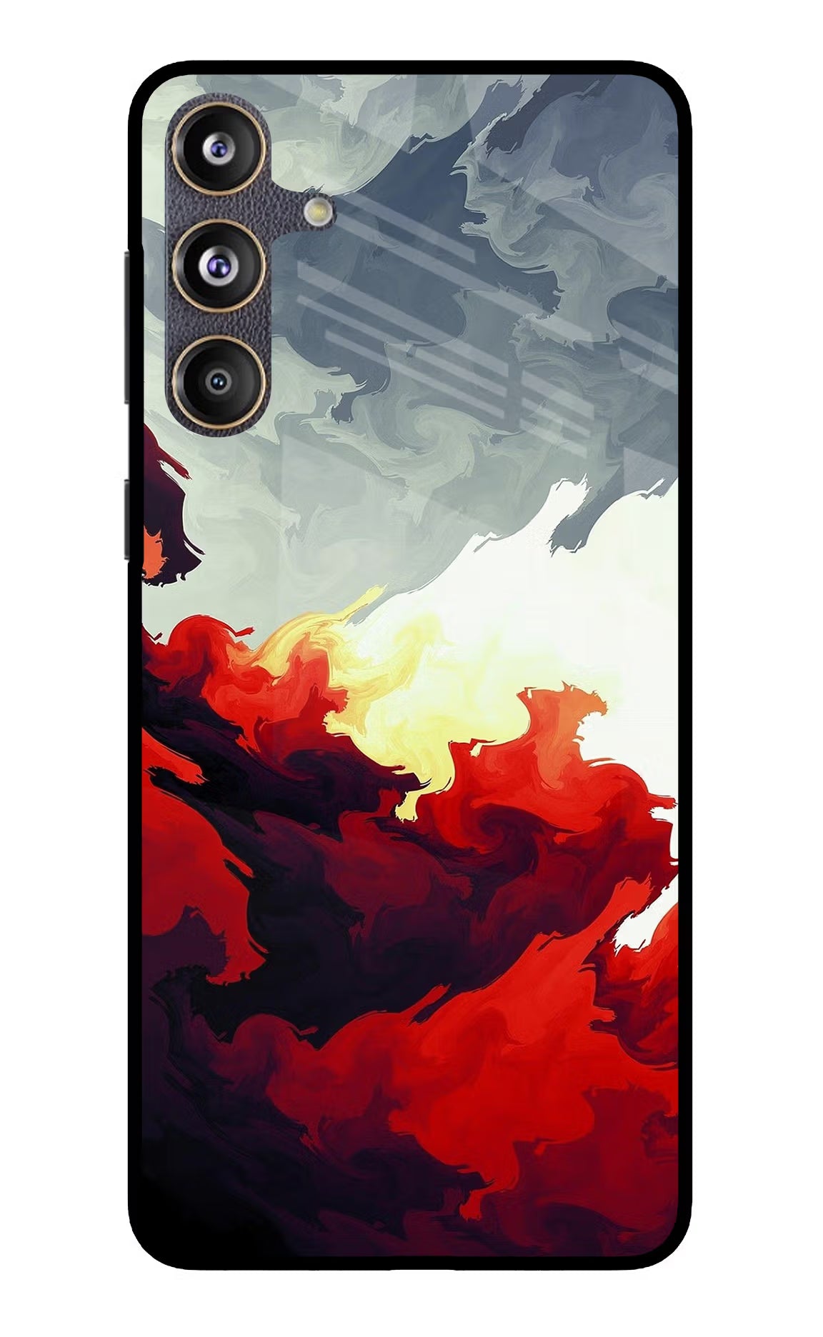 Fire Cloud Samsung F55 5G Glass Case Back Cover by Casekaro