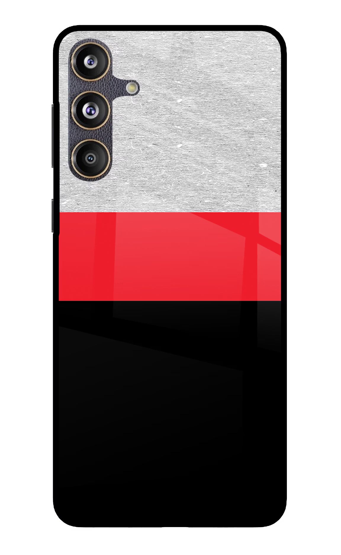 Tri Color Pattern Samsung F55 5G Glass Case