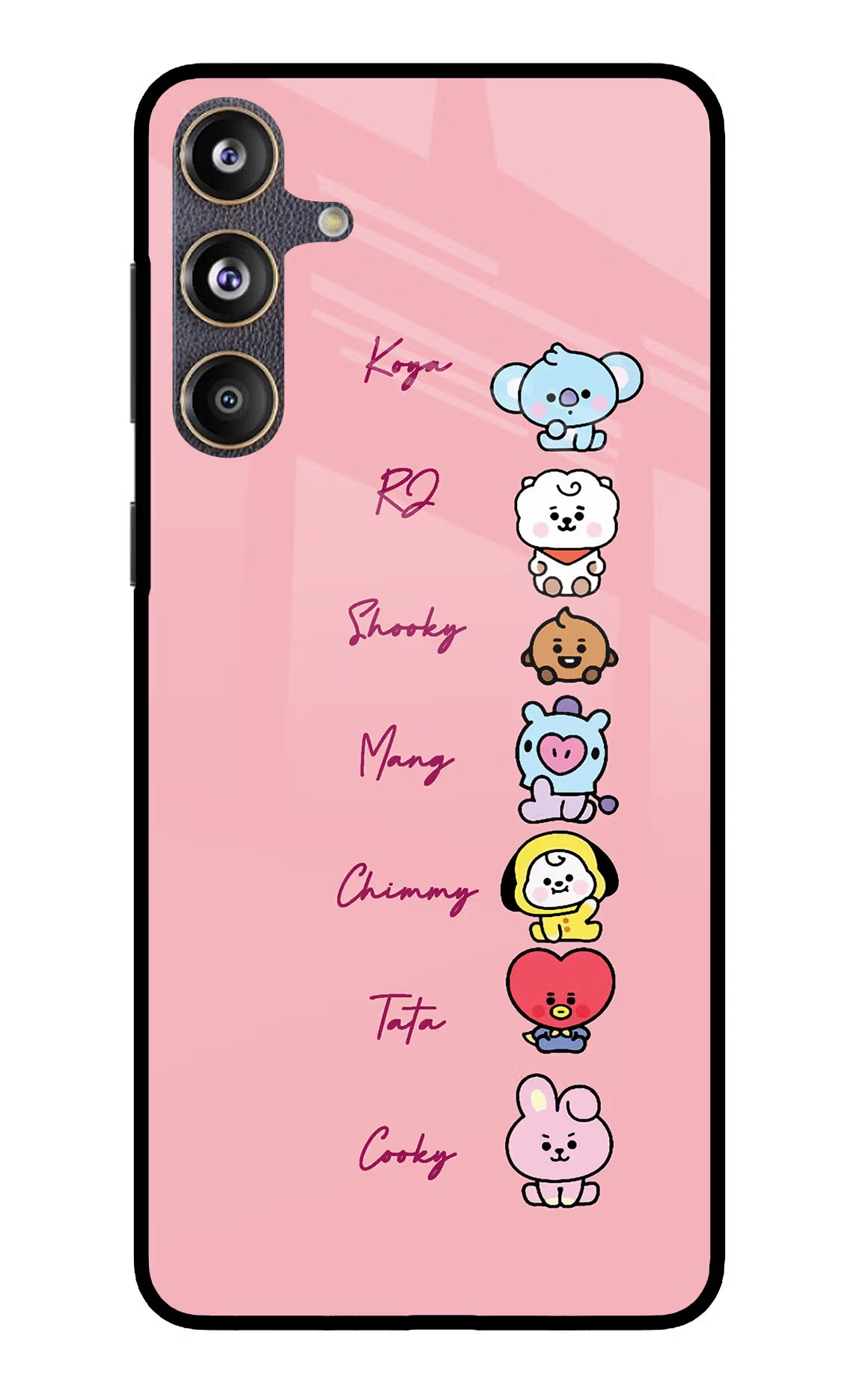 BTS names Samsung F55 5G Glass Case