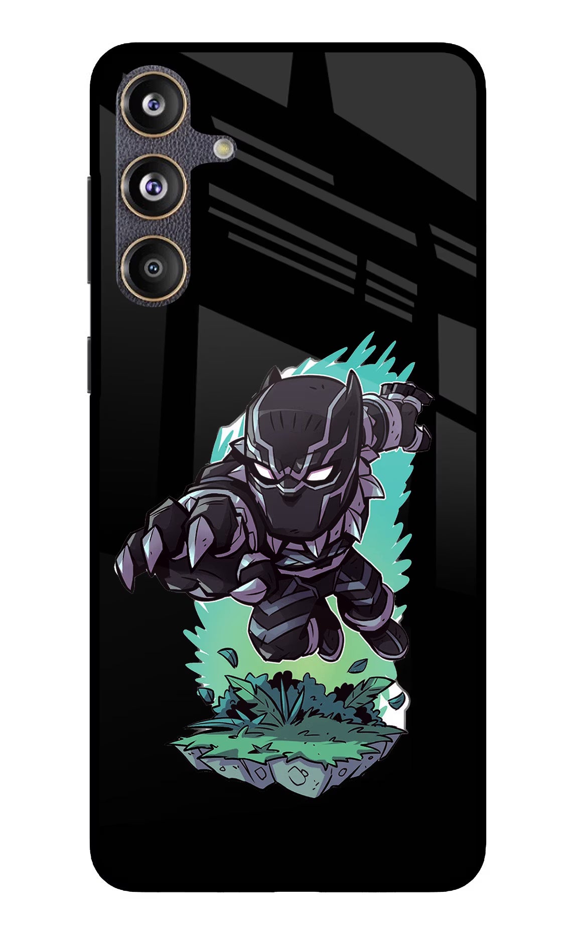 Black Panther Samsung F55 5G Glass Case Back Cover by Casekaro