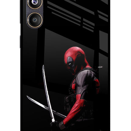 Deadpool Samsung F55 5G Glass Case Back Cover by Casekaro