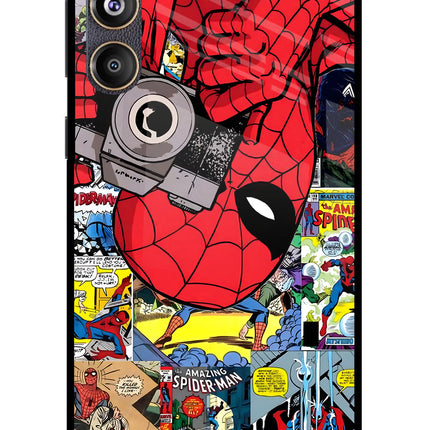 Spider Man Samsung F55 5G Glass Case Back Cover by Casekaro