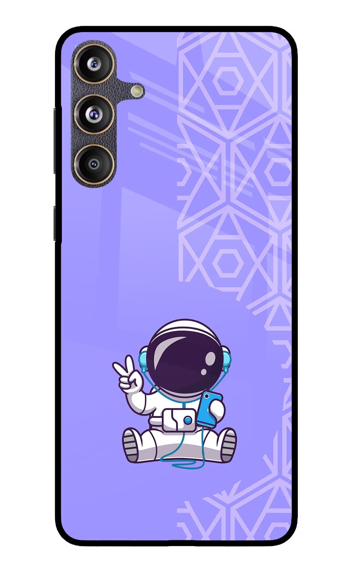 Cute Astronaut Chilling Samsung F55 5G Glass Case