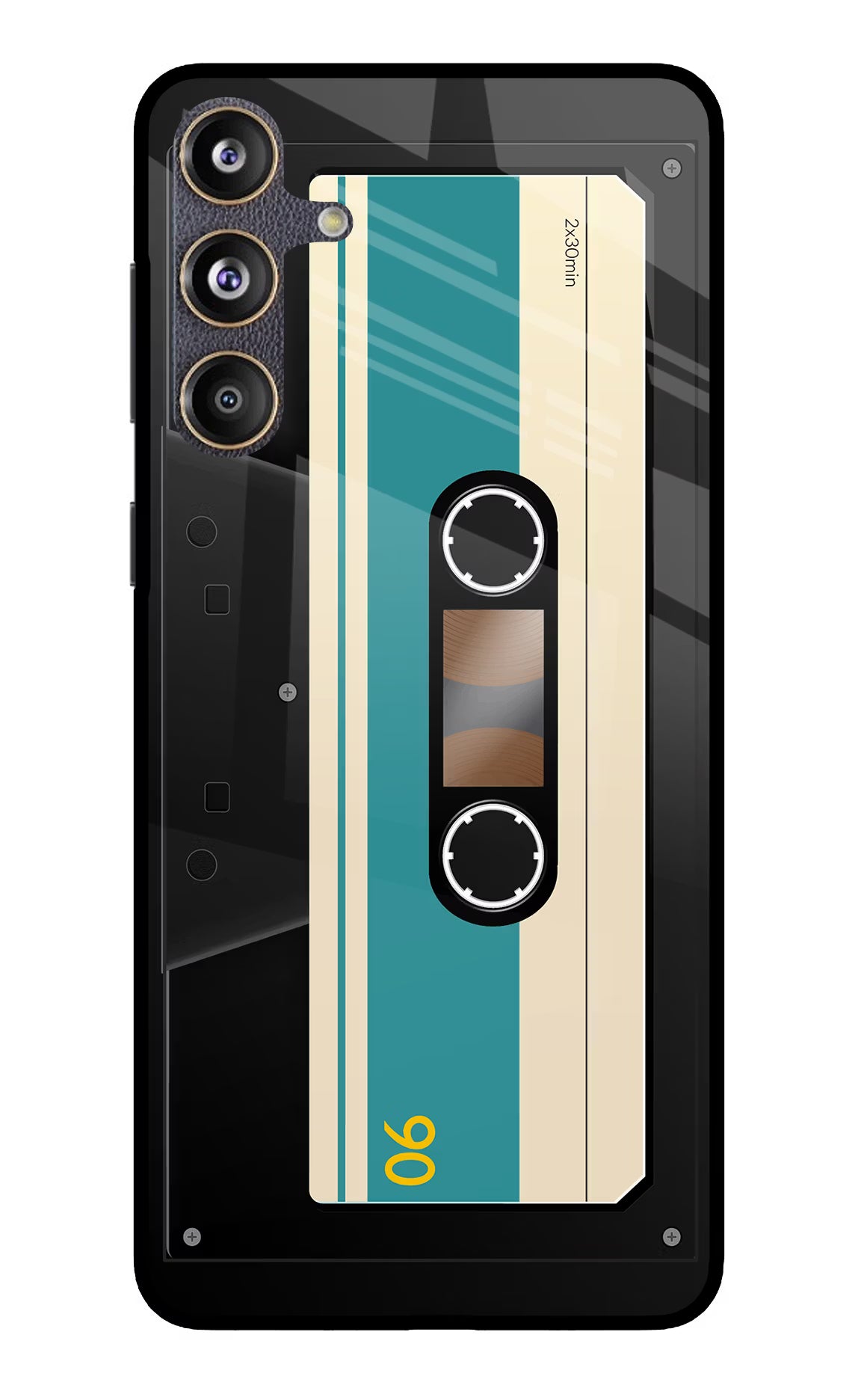 Cassette Samsung F55 5G Glass Case Back Cover by Casekaro