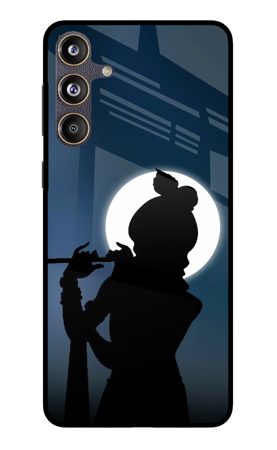 Shri Krishna Silhouette Samsung F55 5G Glass Case Back Cover by Casekaro