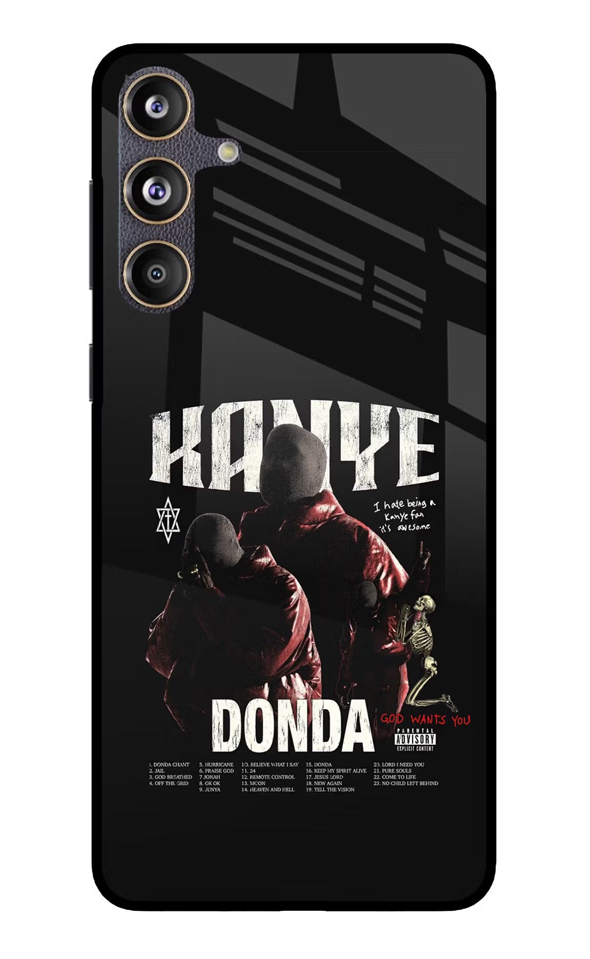 Donda Kanye West Samsung F55 5G Glass Case Back Cover by Casekaro