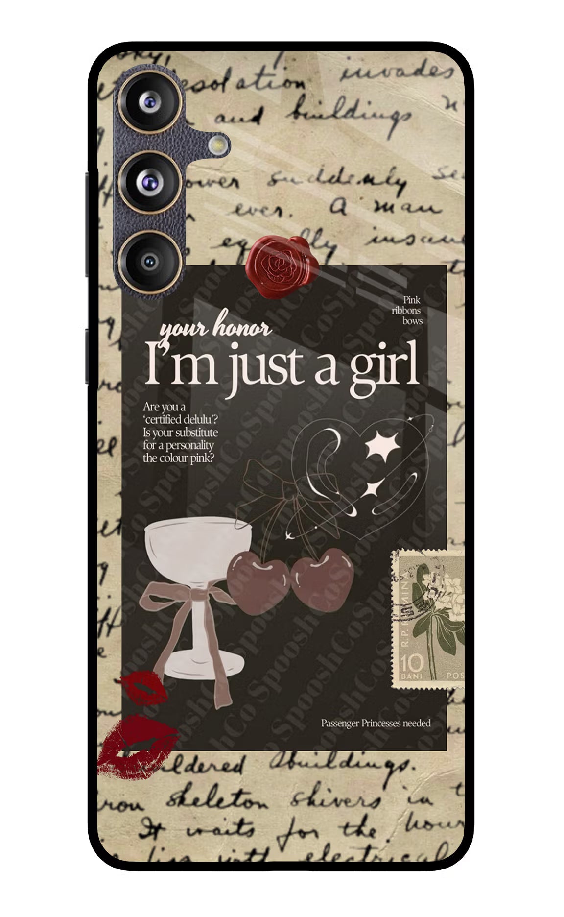 I am just a girl Samsung F55 5G Glass Case Back Cover by Casekaro