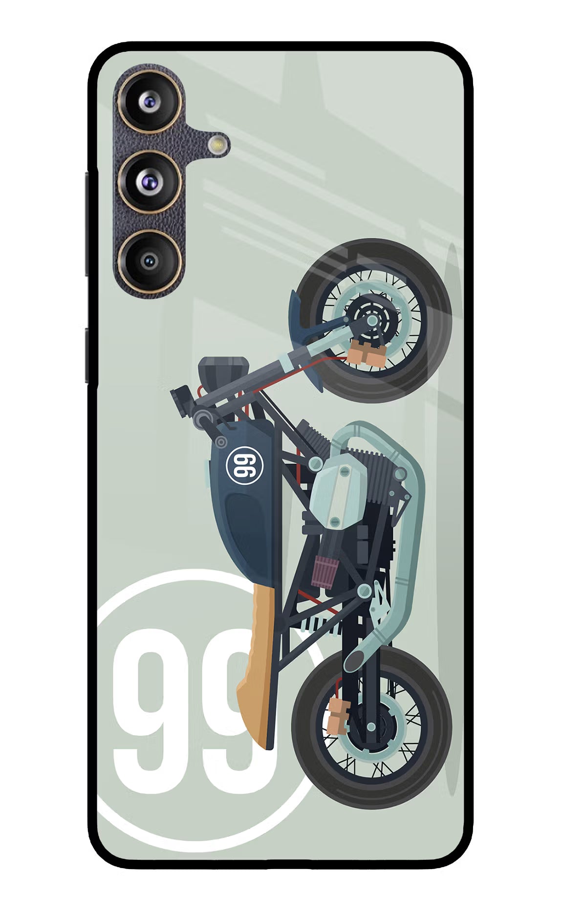 Classic Cafe Racer 99 Samsung F55 5G Glass Case Back Cover by Casekaro
