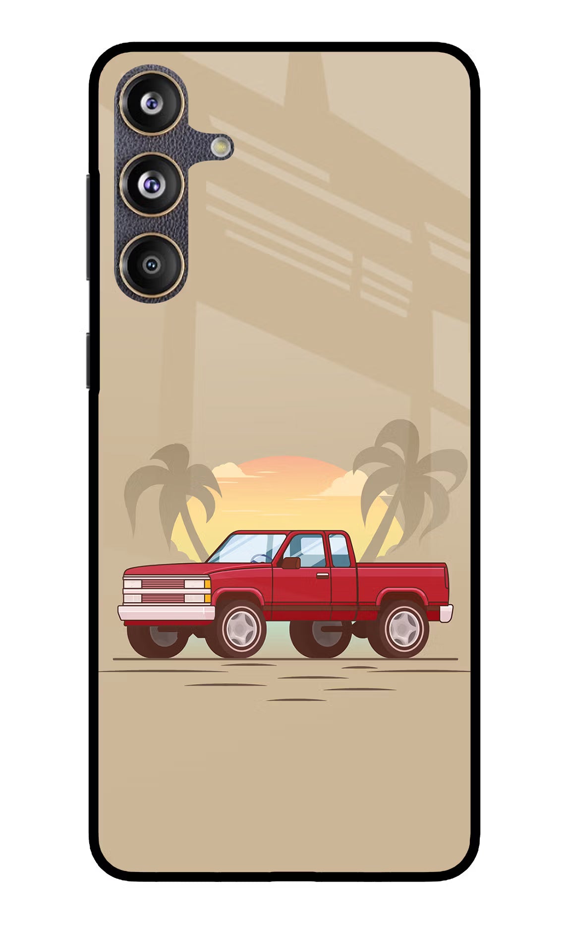Desert Classic Drive Samsung F55 5G Glass Case Back Cover by Casekaro