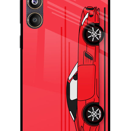 Red Velocity Samsung F55 5G Glass Case Back Cover by Casekaro