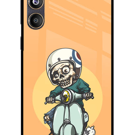 Undead Biker Samsung F55 5G Glass Case Back Cover by Casekaro