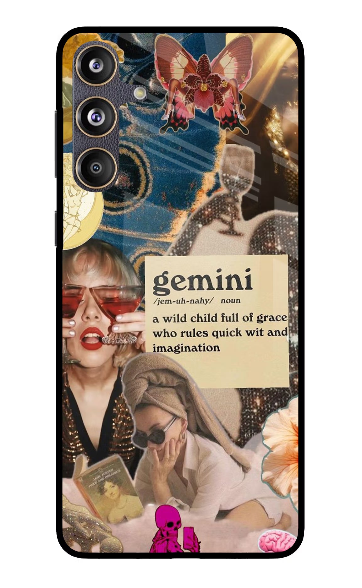Gemini Zodiac Samsung F55 5G Glass Case Back Cover by Casekaro