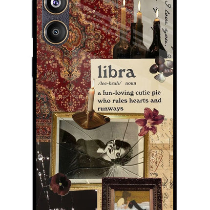 Libra Zodiac Samsung F55 5G Glass Case Back Cover by Casekaro
