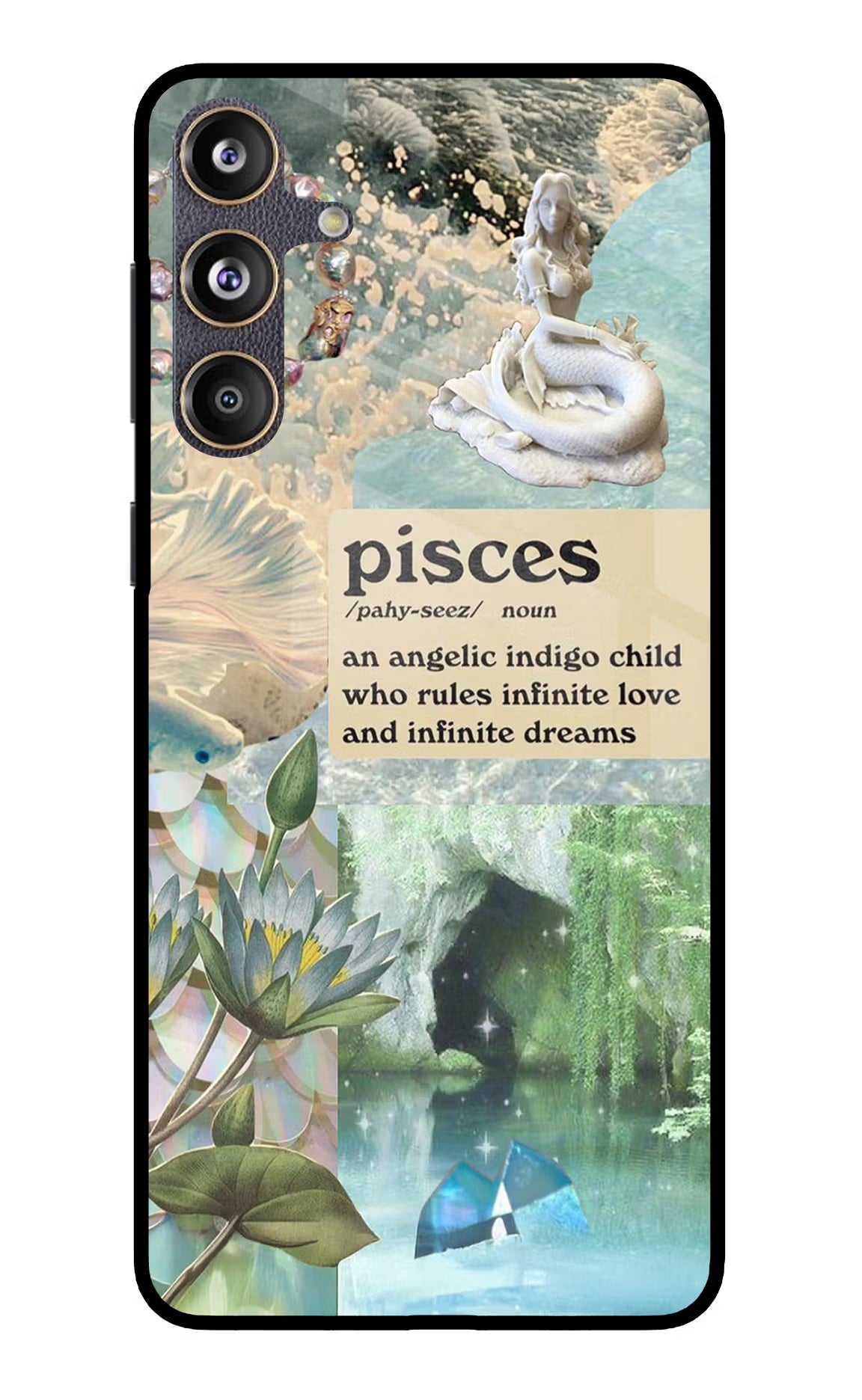 Pisces Zodiac Samsung F55 5G Glass Case Back Cover by Casekaro