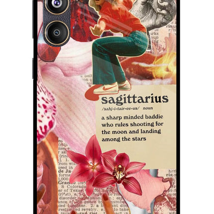 Sagittarius Zodiac Samsung F55 5G Glass Case Back Cover by Casekaro