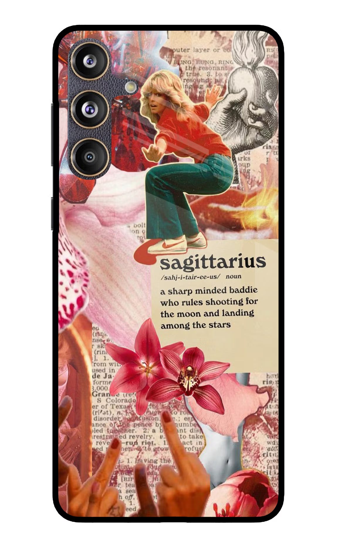 Sagittarius Zodiac Samsung F55 5G Glass Case Back Cover by Casekaro
