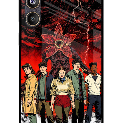 Ordinary Things Characters Samsung F55 5G Glass Case Back Cover by Casekaro