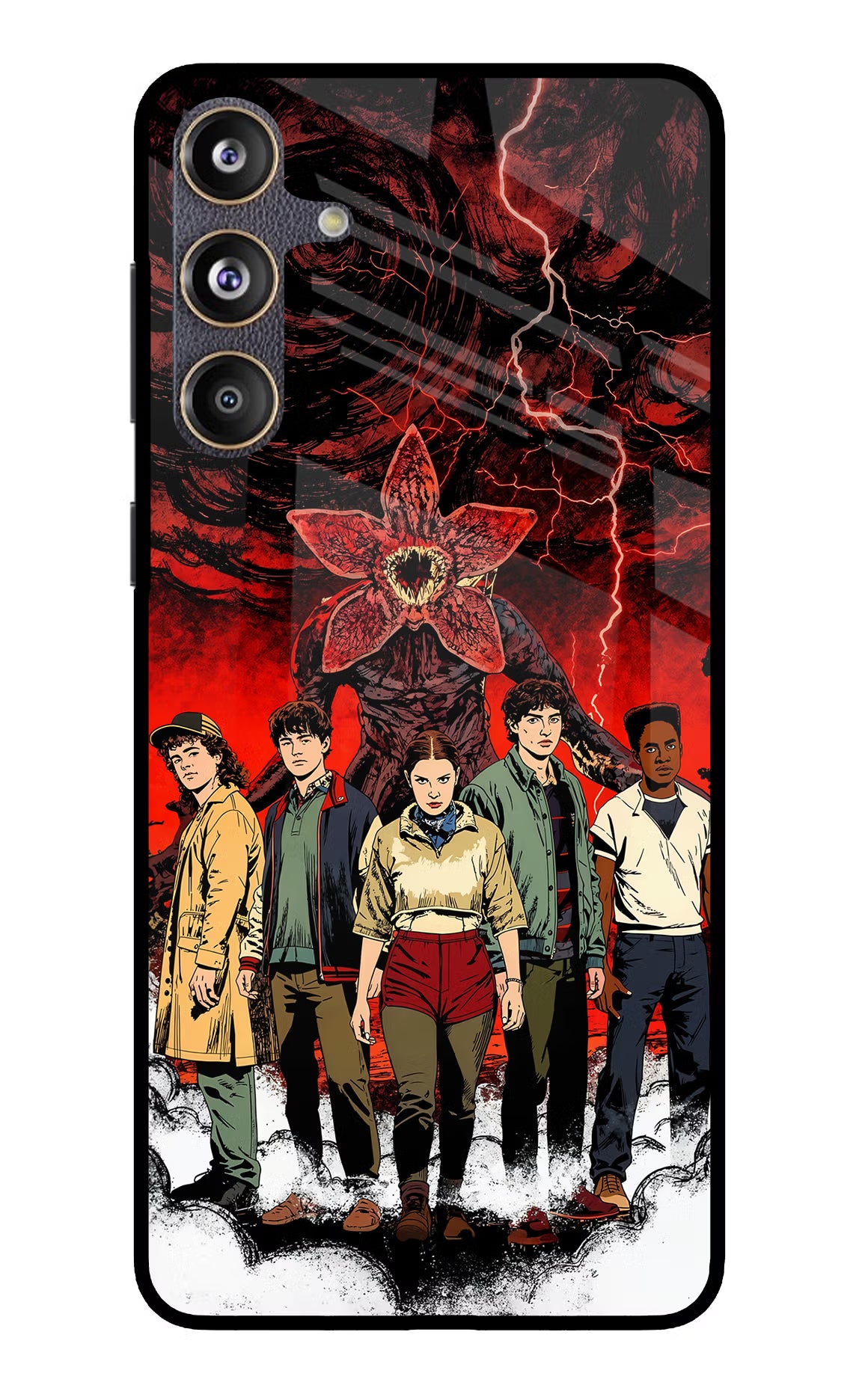 Ordinary Things Characters Samsung F55 5G Glass Case Back Cover by Casekaro