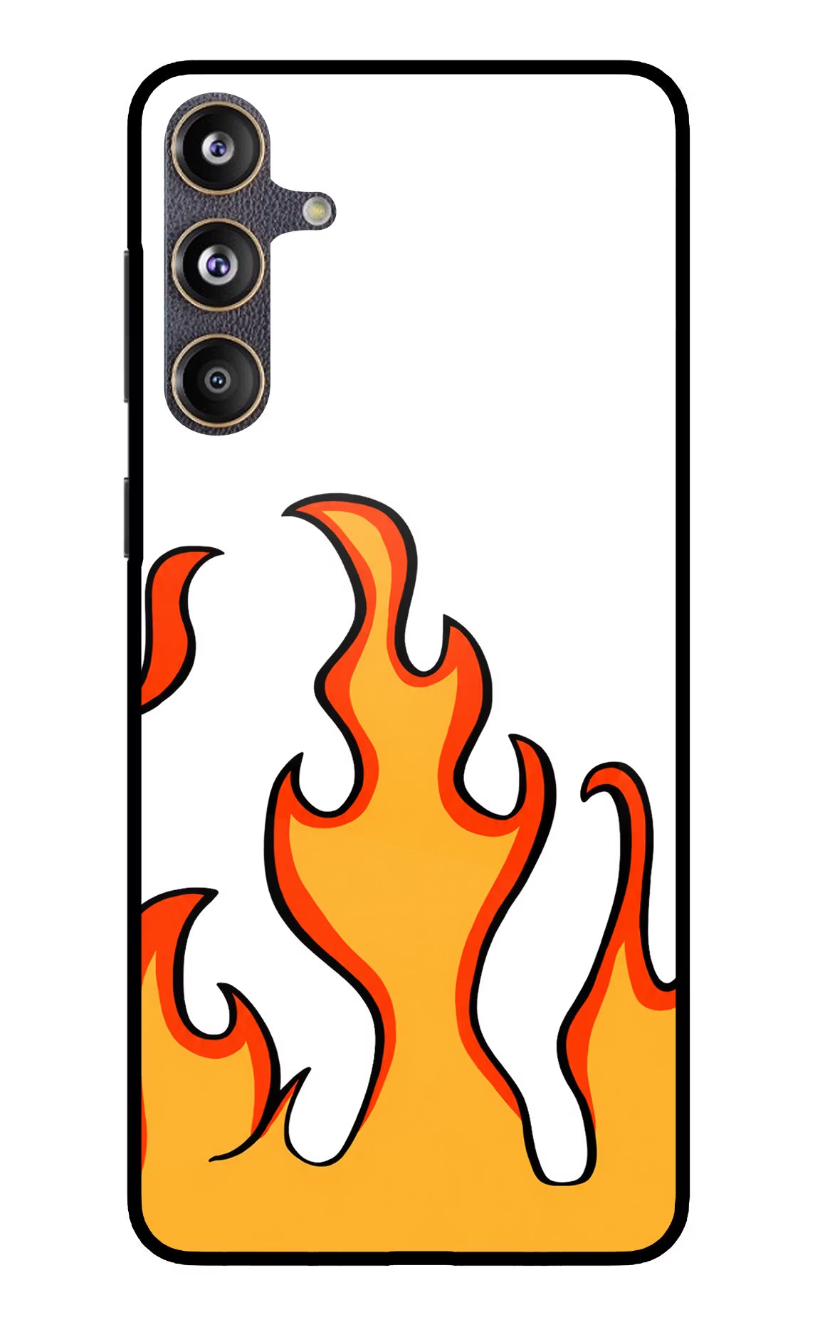 Fired Up – White Samsung F55 5G Glass Case Back Cover by Casekaro