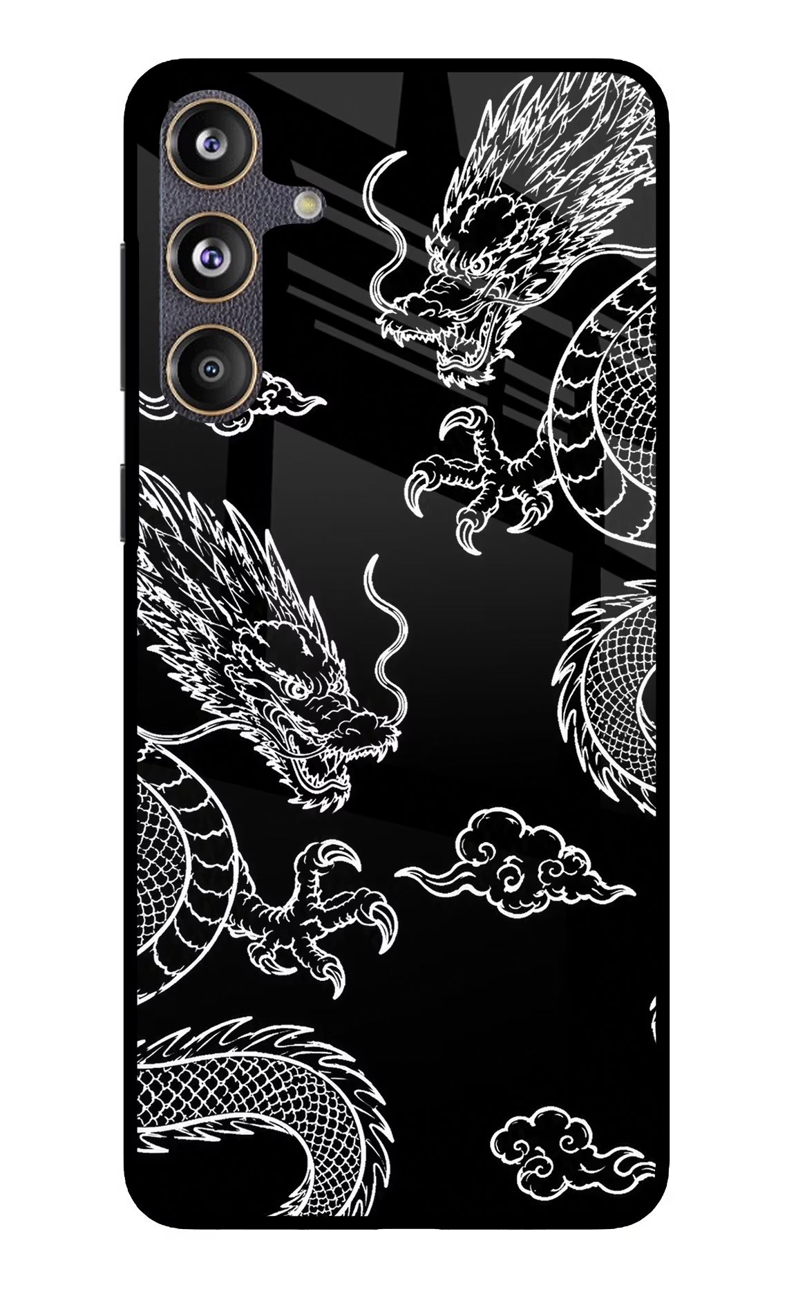 Twin Dragons Samsung F55 5G Glass Case