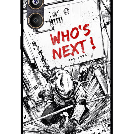 Who's Next Samsung F55 5G Glass Case Back Cover by Casekaro