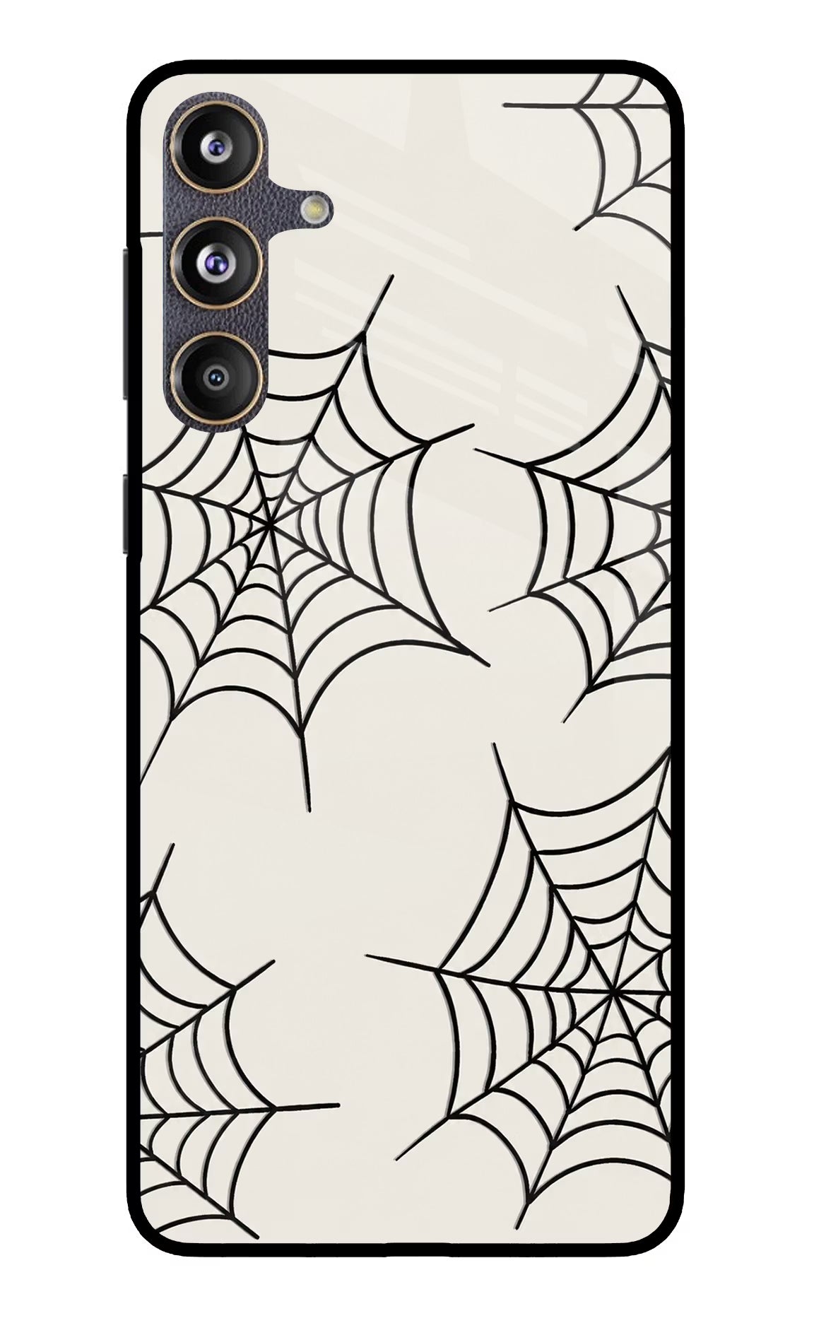 Spider Web Samsung F55 5G Glass Case Back Cover by Casekaro
