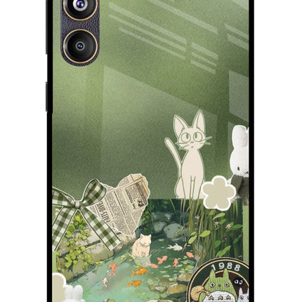 Aesthetic anime Samsung F55 5G Glass Case Back Cover by Casekaro
