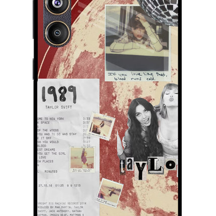 Taylor Swift Samsung F55 5G Glass Case Back Cover by Casekaro