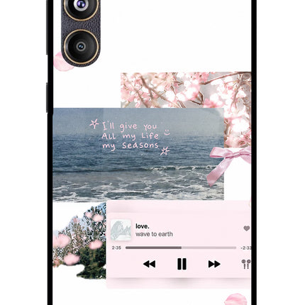 Wave to earth Samsung F55 5G Glass Case Back Cover by Casekaro