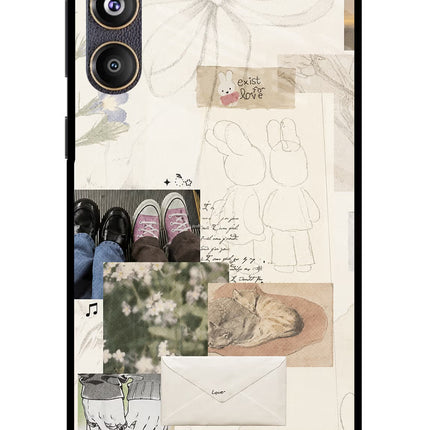 Soft Aesthetic Samsung F55 5G Glass Case Back Cover by Casekaro