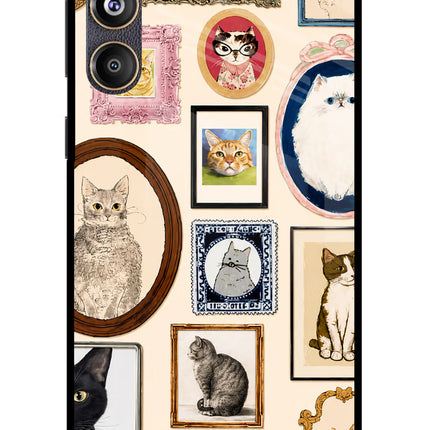 Mirror Cats Samsung F55 5G Glass Case Back Cover by Casekaro