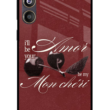Velvet Cherry Samsung F55 5G Glass Case Back Cover by Casekaro