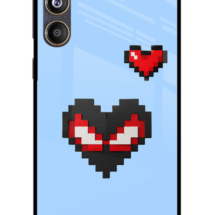 Peter Heart Samsung F55 5G Glass Case Back Cover by Casekaro