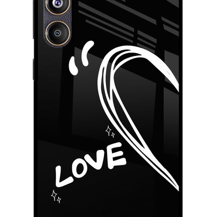 Love Line Samsung F55 5G Glass Case Back Cover by Casekaro