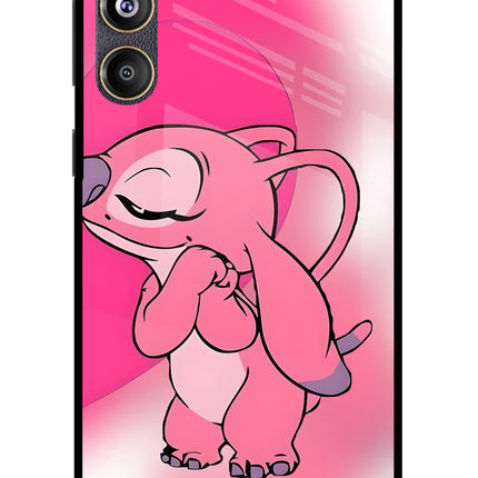 Angel Hug Samsung F55 5G Glass Case Back Cover by Casekaro