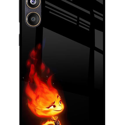 Ember Flame Samsung F55 5G Glass Case Back Cover by Casekaro