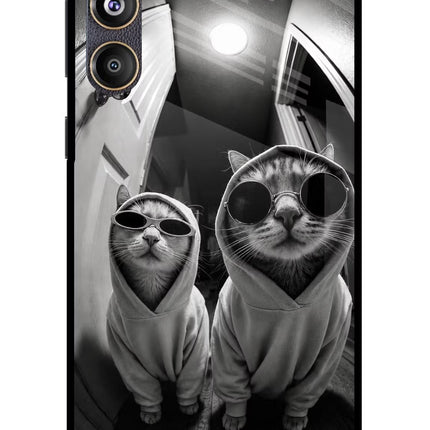 Hood Cats Samsung F55 5G Glass Case Back Cover by Casekaro