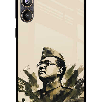 Netaji Rising Samsung F55 5G Glass Case Back Cover by Casekaro