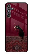 Midnight Cat Samsung F55 5G Glass Case