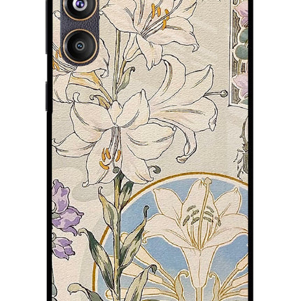 White Lily Samsung F55 5G Glass Case