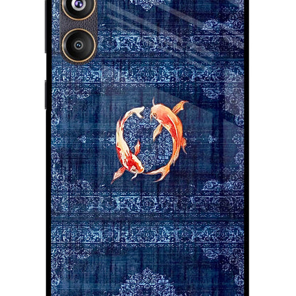 Koi Blue Samsung F55 5G Glass Case