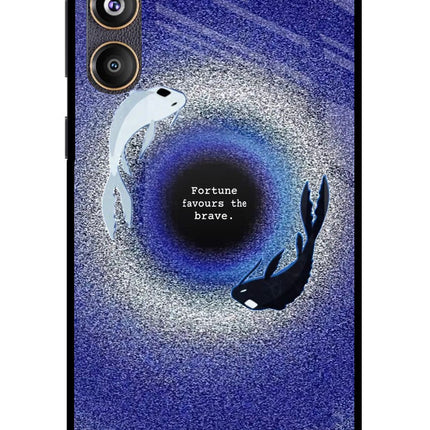 Dark Koi Samsung F55 5G Glass Case