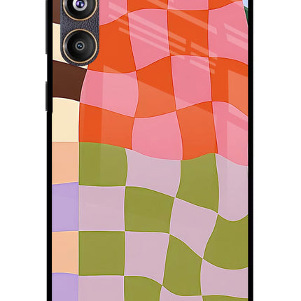 Wavy Grid Samsung F55 5G Glass Case