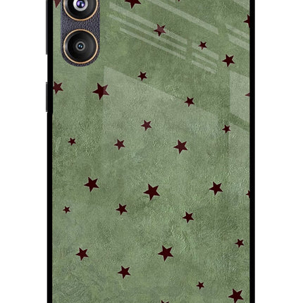 Green Stars Samsung F55 5G Glass Case