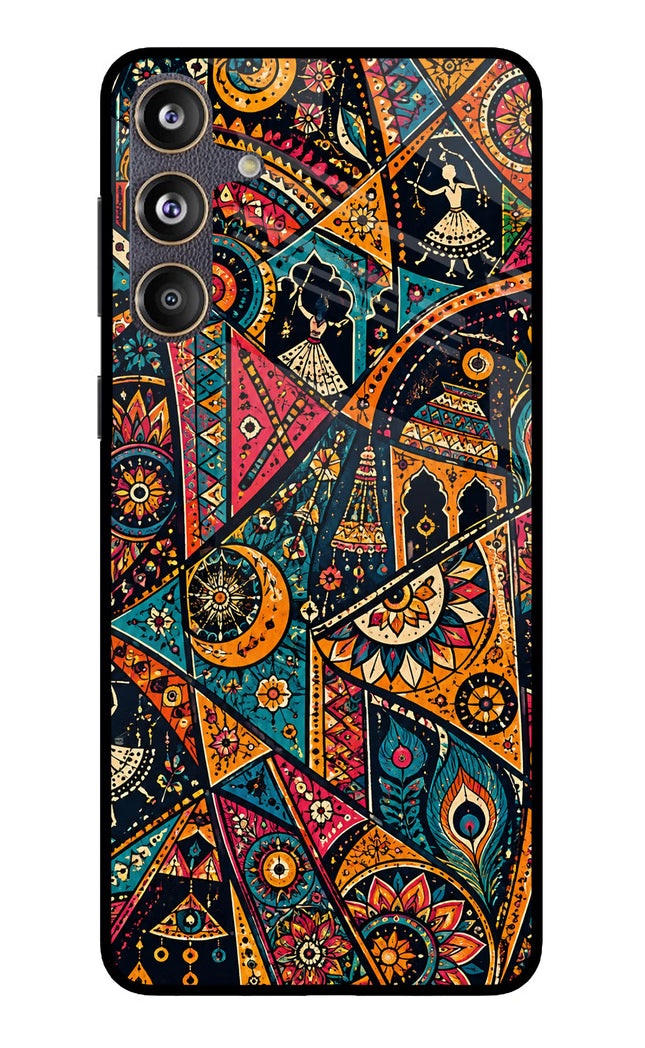 Folk Print Samsung F55 5G Glass Case